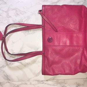 Pink Leather Coach Handbag